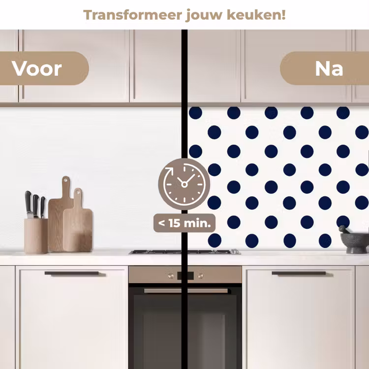 Keuken achterwand - Klassiek - Stippen - Blauw — 2