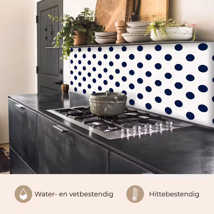 Keuken achterwand - Klassiek - Stippen - Blauw — 3