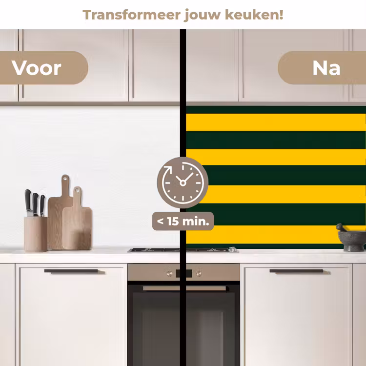 Keuken achterwand - Klassiek - Strepen - Groen — 2