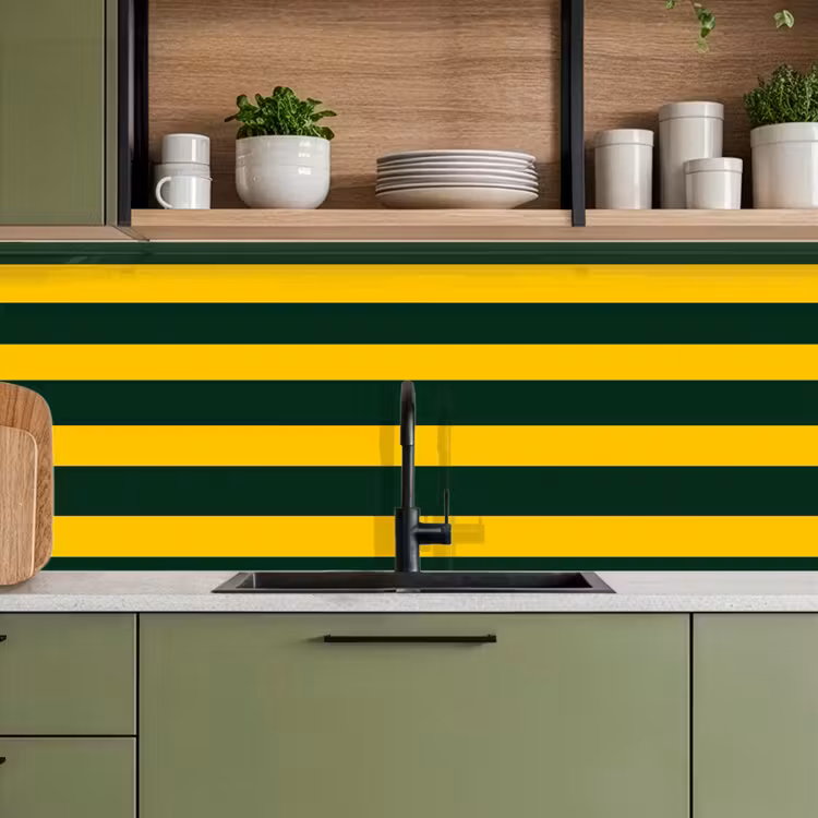 Keuken achterwand - Klassiek - Strepen - Groen — 5