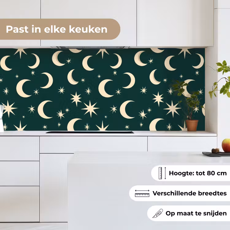 Keuken achterwand - Manen - Sterren - Groen — 4