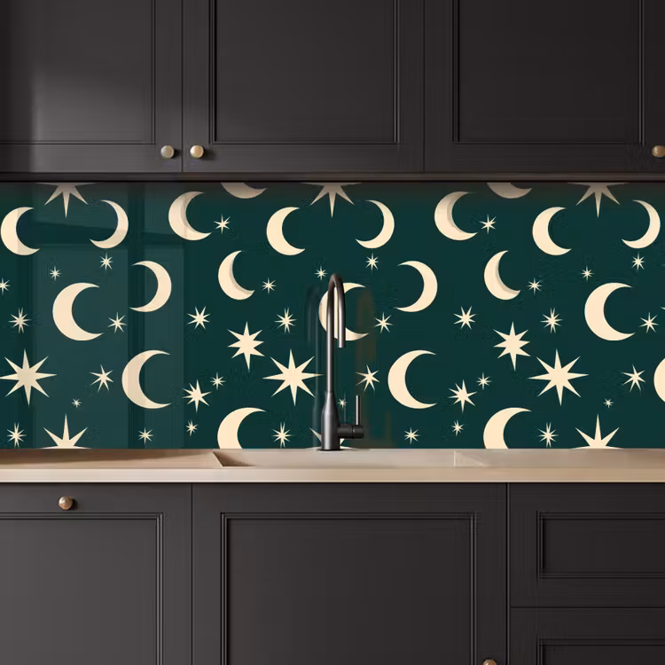 Keuken achterwand - Manen - Sterren - Groen — 6
