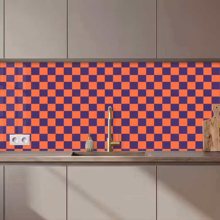 Keuken achterwand - Patroon - Klassiek - Paars — 1