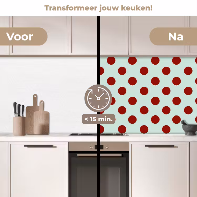 Keuken achterwand - Polka - Dots - Rood — 2
