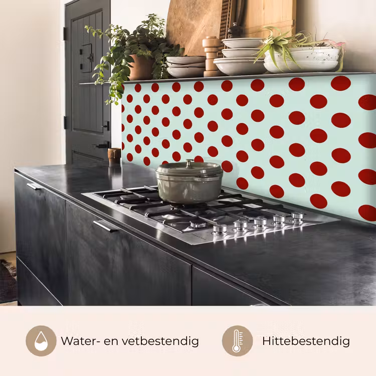 Keuken achterwand - Polka - Dots - Rood — 3