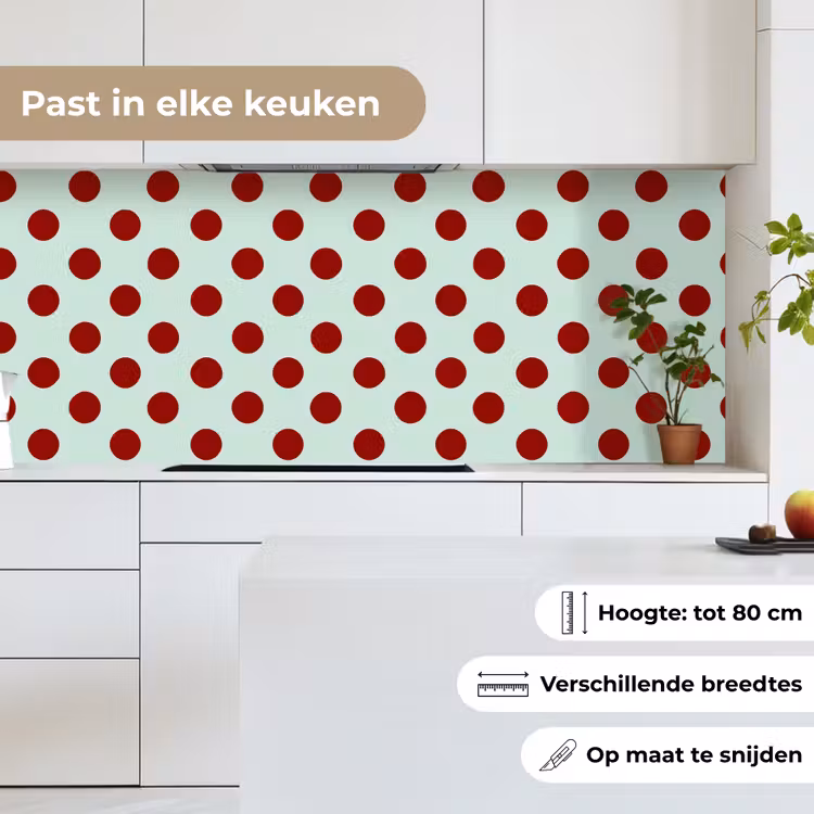 Keuken achterwand - Polka - Dots - Rood — 4