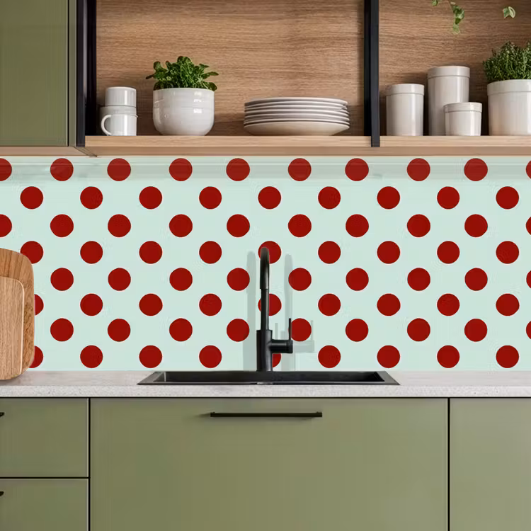 Keuken achterwand - Polka - Dots - Rood — 5