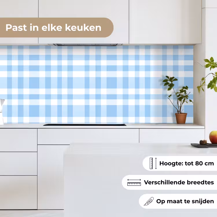 Keuken achterwand - Ruit - Patroon - Blauw — 4