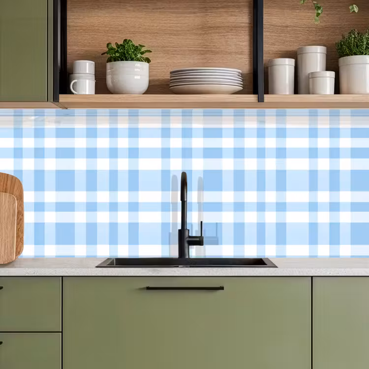 Keuken achterwand - Ruit - Patroon - Blauw — 5