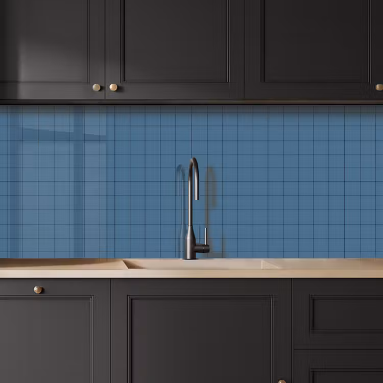 Keuken achterwand - Ruiten - Geometrisch - Blauw — 6
