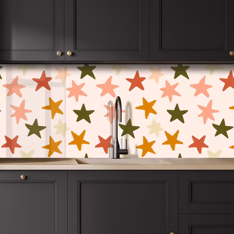 Keuken achterwand - Sterren - Patroon - Kleurrijk — 6