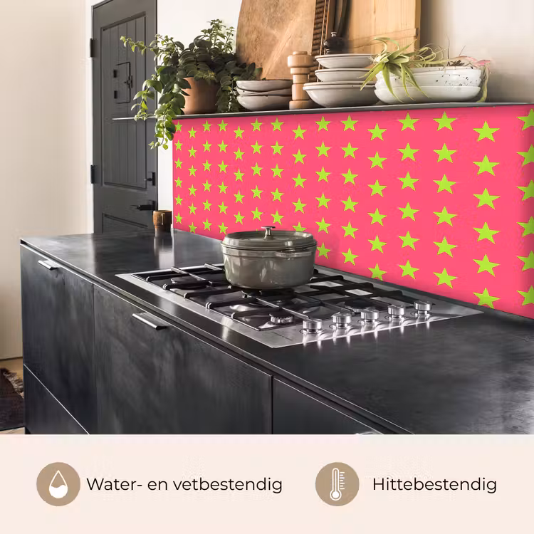 Keuken achterwand - Sterren - Patroon - Roze — 3