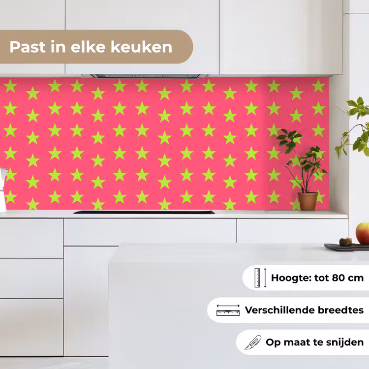Keuken achterwand - Sterren - Patroon - Roze — 4