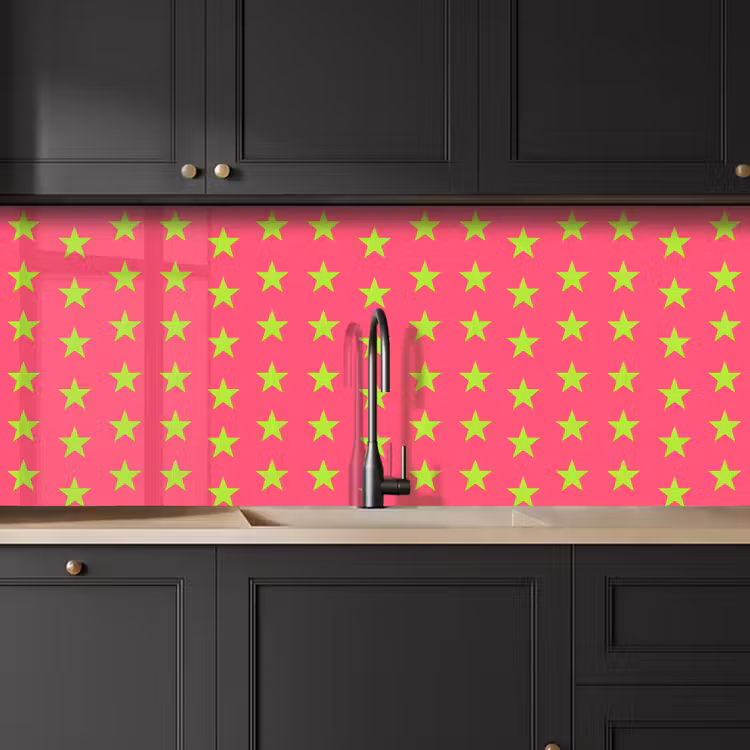 Keuken achterwand - Sterren - Patroon - Roze — 6