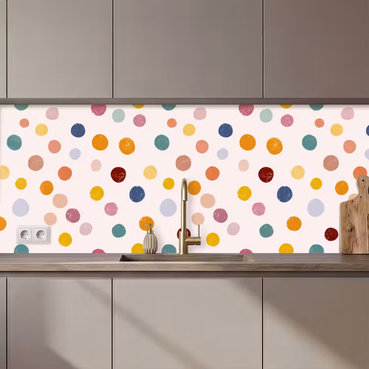 Keuken achterwand - Stippen - Subtiel - Kleurrijk — 1