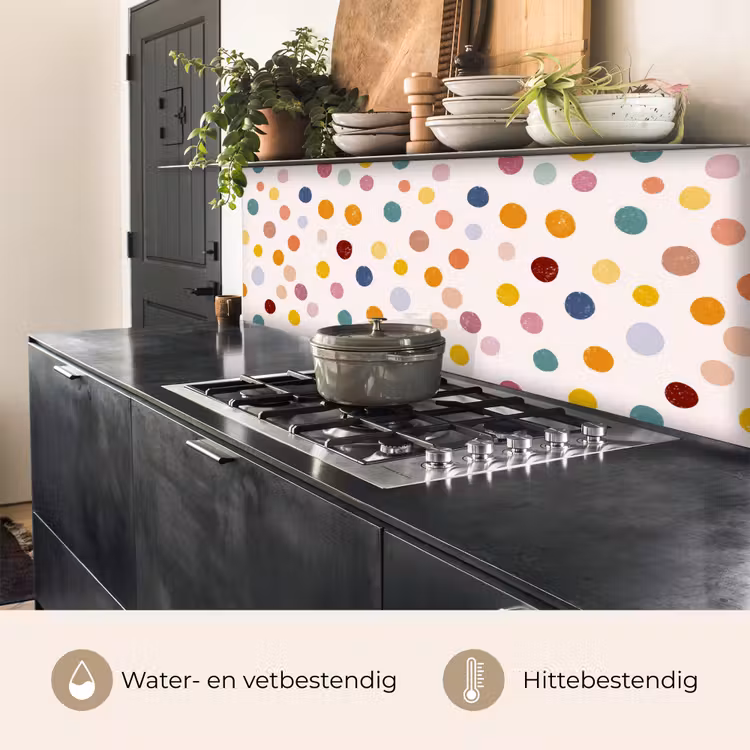 Keuken achterwand - Stippen - Subtiel - Kleurrijk — 3