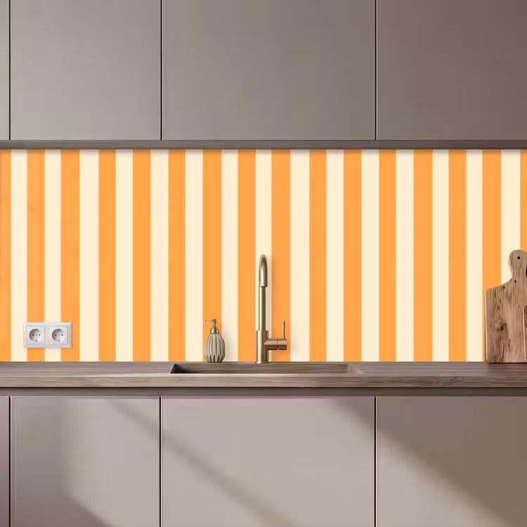 Keuken achterwand - Strepen - Patroon - Oranje — 1