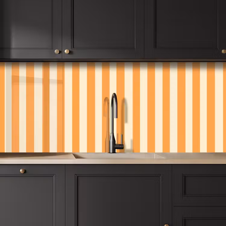 Keuken achterwand - Strepen - Patroon - Oranje — 6