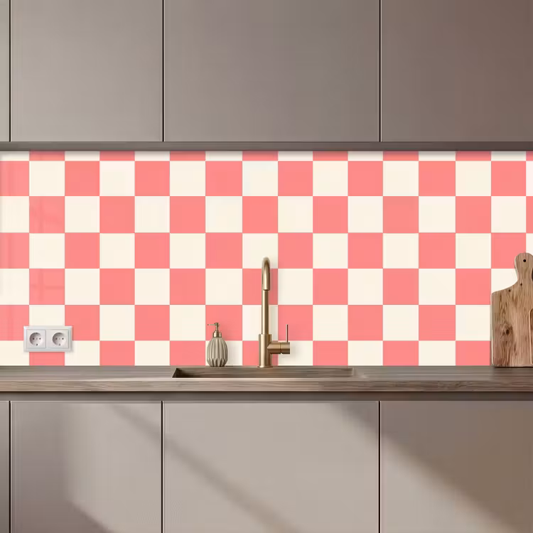 Keuken achterwand - Traditioneel - Patroon - Roze — 1