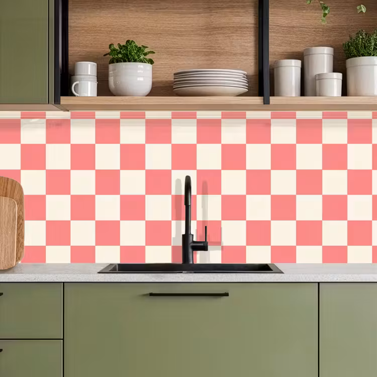 Keuken achterwand - Traditioneel - Patroon - Roze — 5