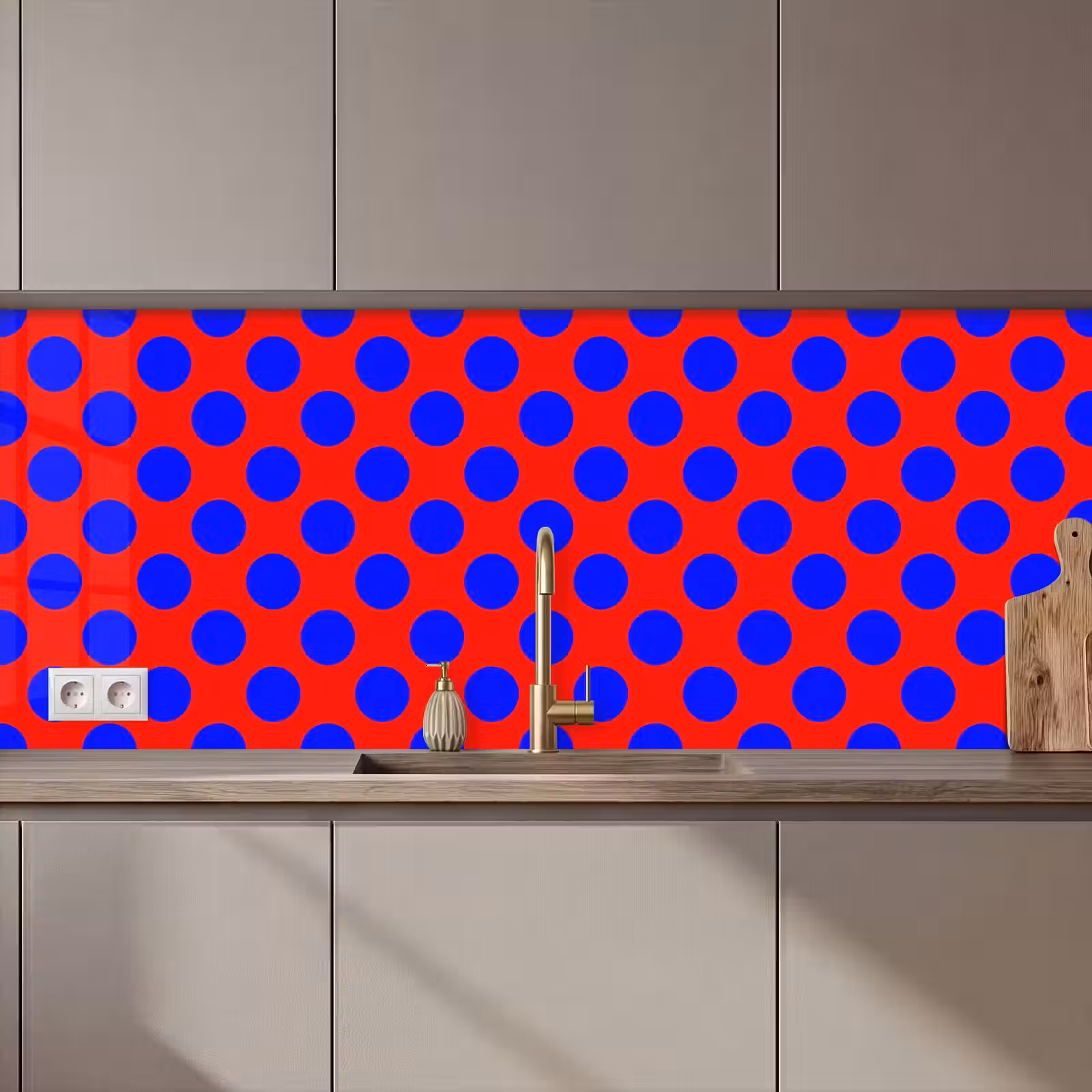 Keuken achterwand - Dots - Klassiek - Rood — 1