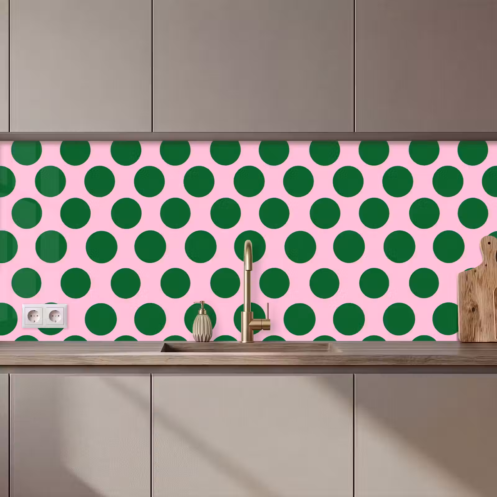 Keuken achterwand - Polkadots - Patroon - Groen — 1