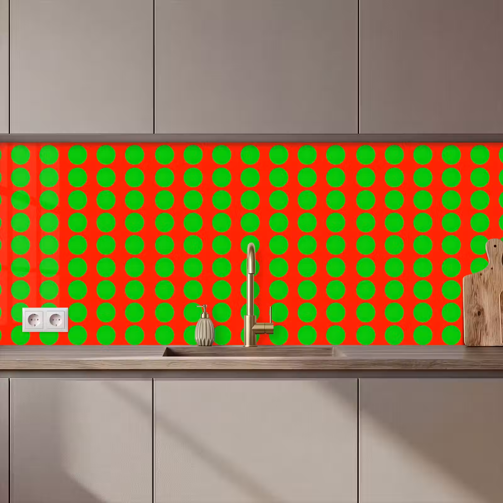 Keuken achterwand - Stippen - Patroon - Groen — 1