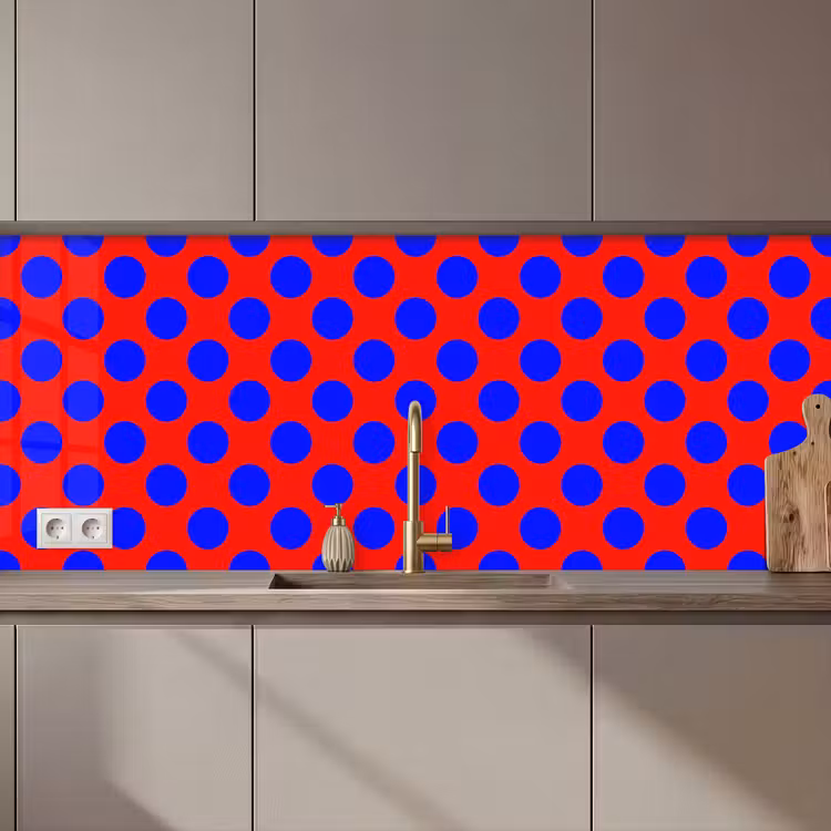 Keuken achterwand - Dots - Klassiek - Rood — 1