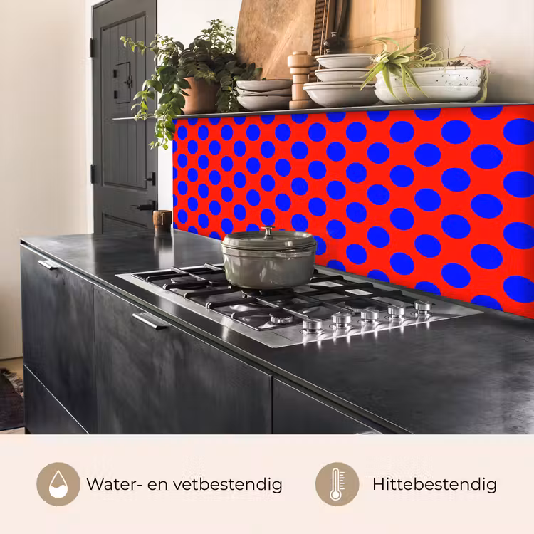 Keuken achterwand - Dots - Klassiek - Rood — 3