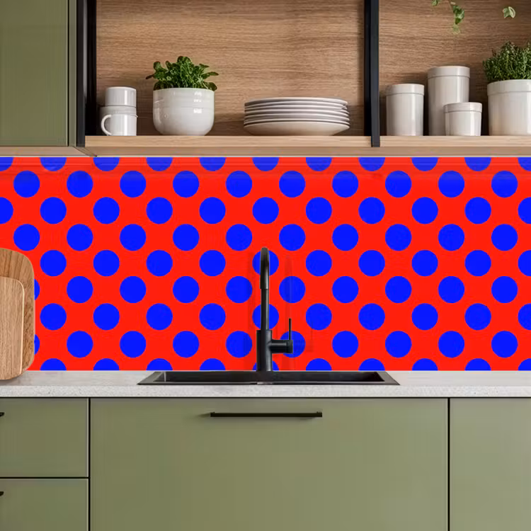 Keuken achterwand - Dots - Klassiek - Rood — 5