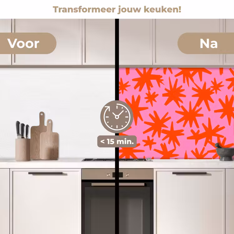 Keuken achterwand - Modern - Sterren - Roze — 2