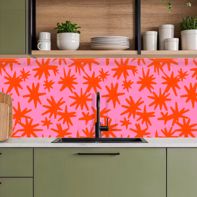 Keuken achterwand - Modern - Sterren - Roze — 5