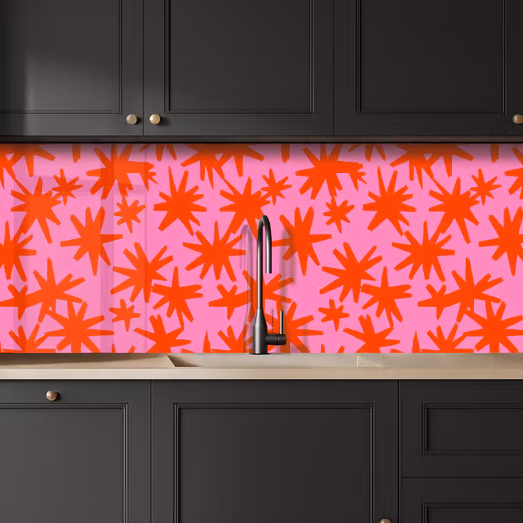 Keuken achterwand - Modern - Sterren - Roze — 6
