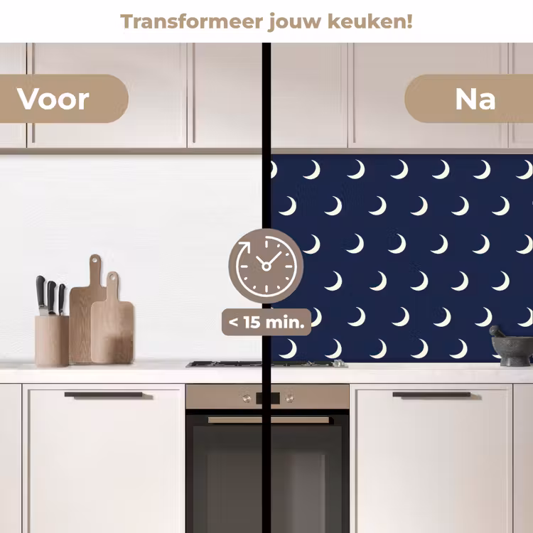 Keuken achterwand - Patroon - Manen - Blauw — 2