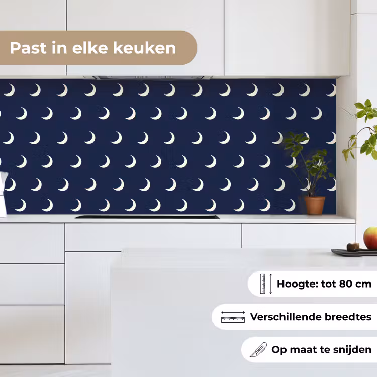 Keuken achterwand - Patroon - Manen - Blauw — 4