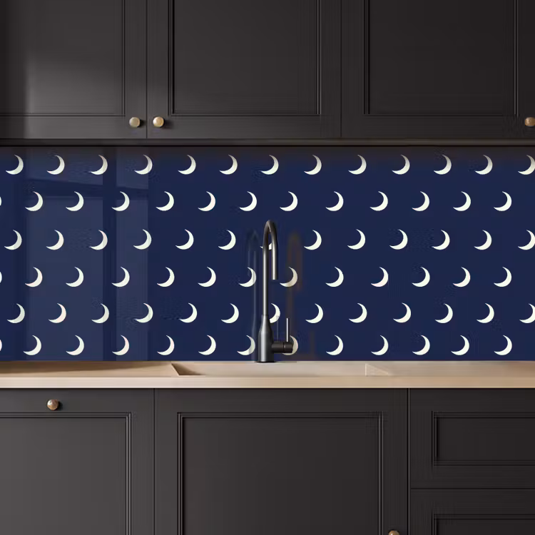 Keuken achterwand - Patroon - Manen - Blauw — 6