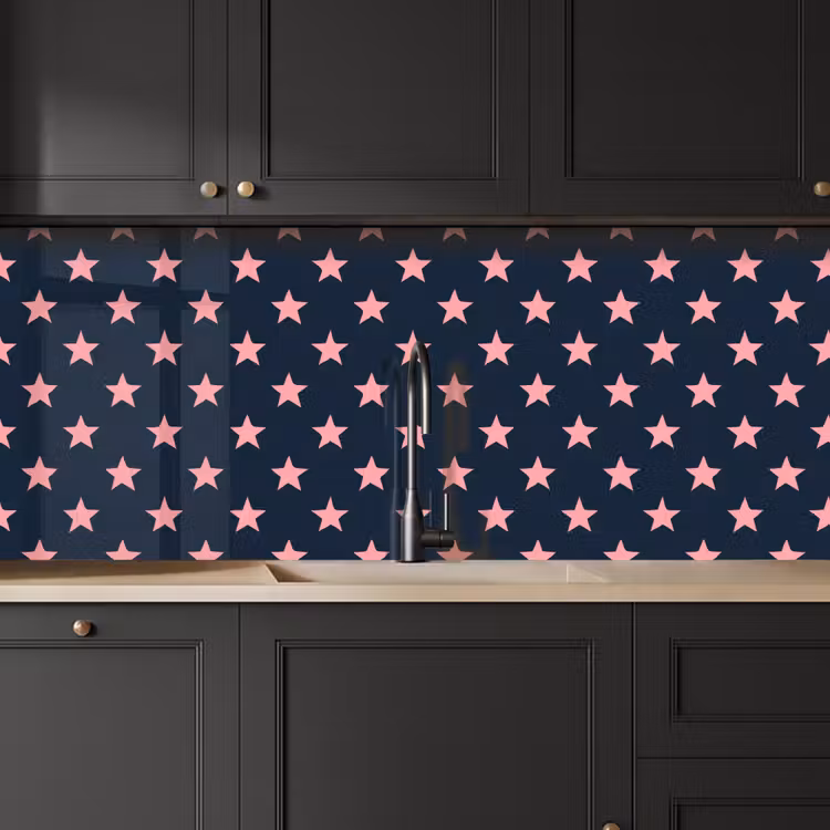 Keuken achterwand - Patroon - Sterren - Roze — 6