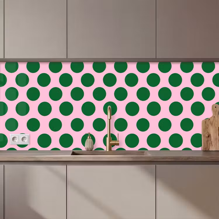 Keuken achterwand - Polkadots - Patroon - Groen — 1