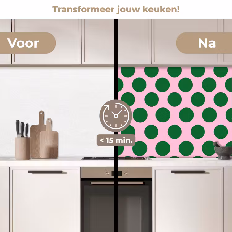 Keuken achterwand - Polkadots - Patroon - Groen — 2