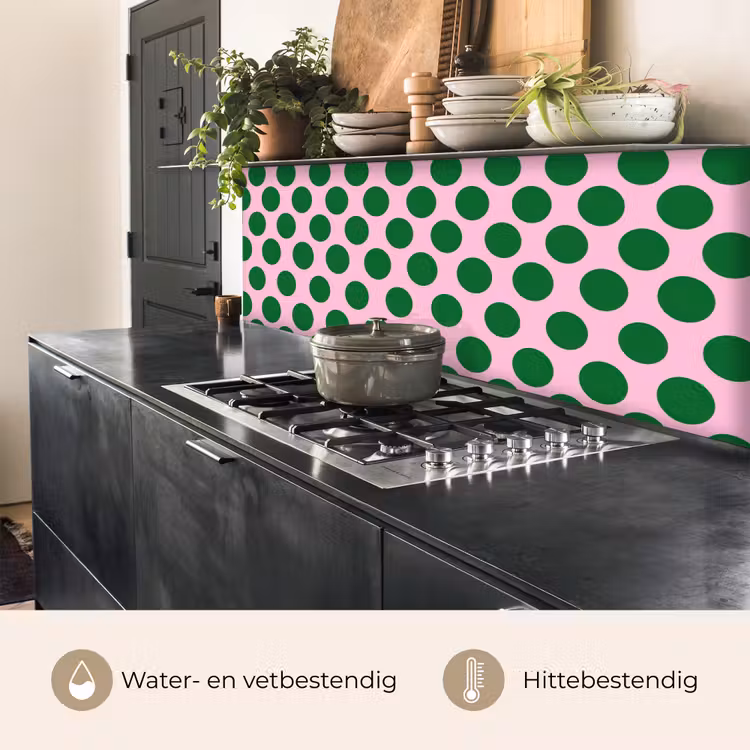 Keuken achterwand - Polkadots - Patroon - Groen — 3