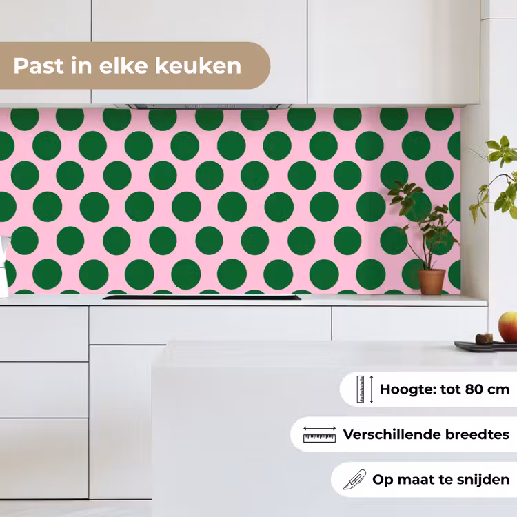 Keuken achterwand - Polkadots - Patroon - Groen — 4