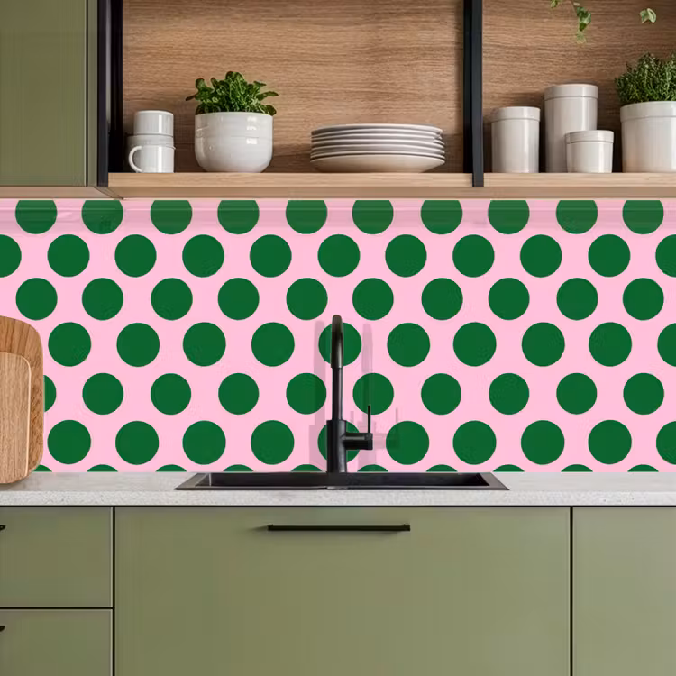 Keuken achterwand - Polkadots - Patroon - Groen — 5