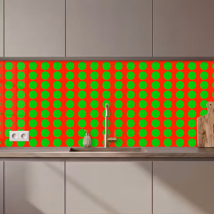 Keuken achterwand - Stippen - Patroon - Groen — 1