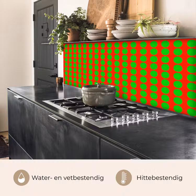 Keuken achterwand - Stippen - Patroon - Groen — 3