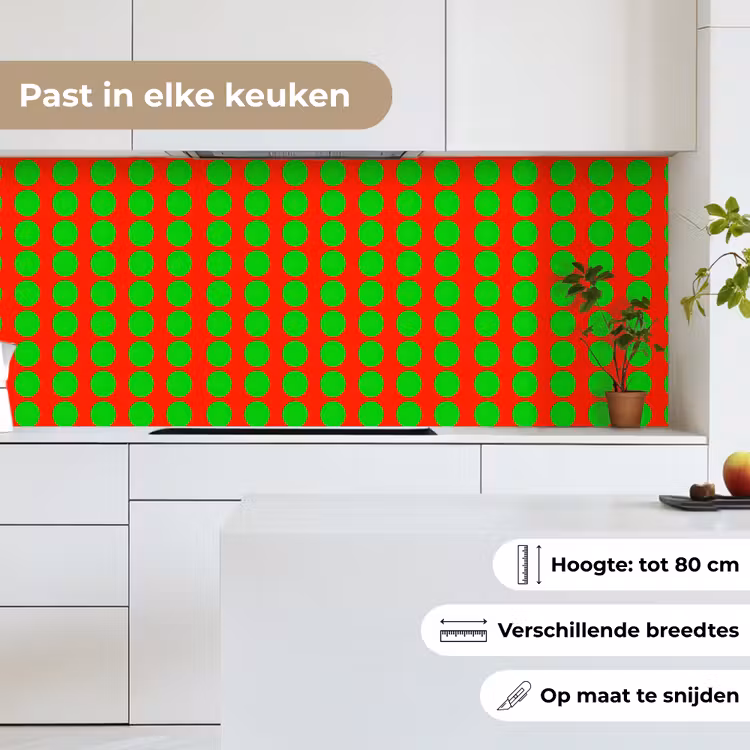 Keuken achterwand - Stippen - Patroon - Groen — 4