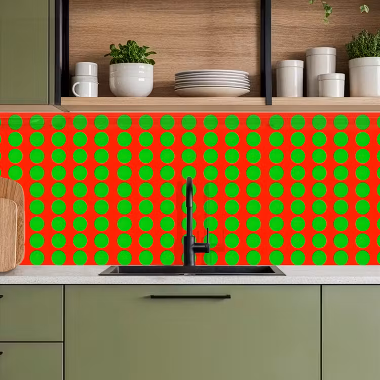 Keuken achterwand - Stippen - Patroon - Groen — 5