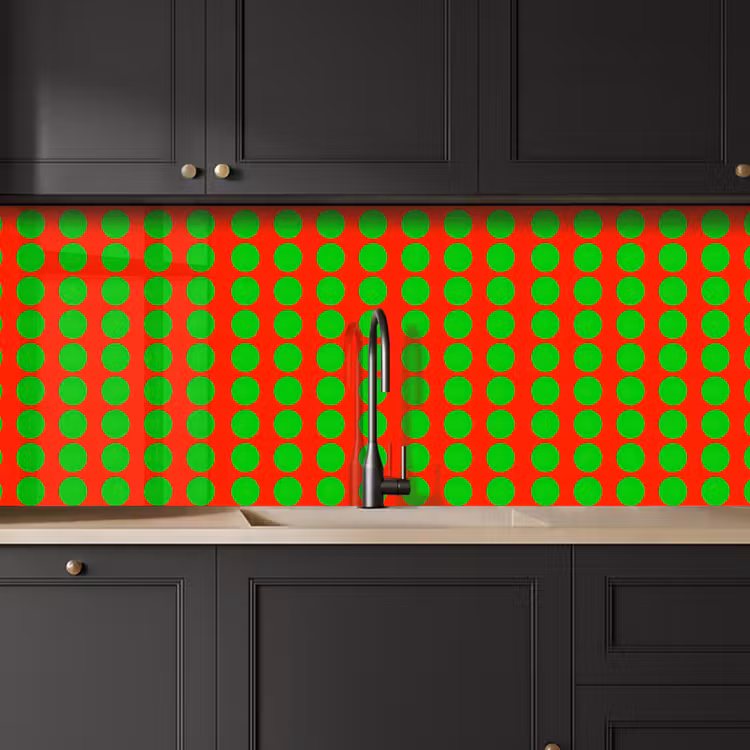 Keuken achterwand - Stippen - Patroon - Groen — 6