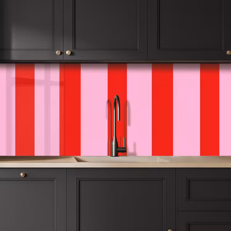 Keuken achterwand - Strepen - Klassiek - Roze — 6