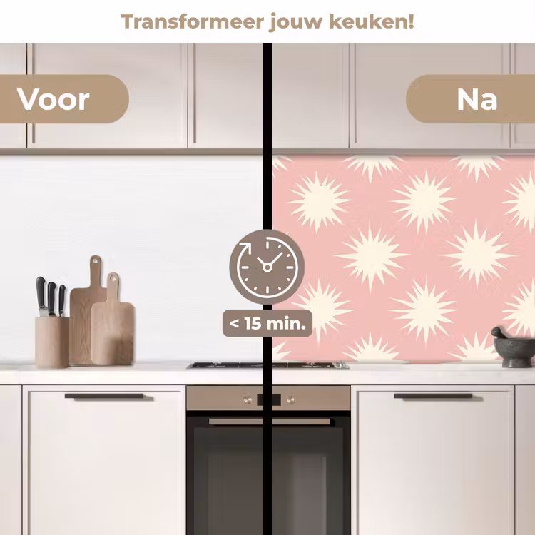 Keuken achterwand - Zonnen - Patroon - Roze — 2