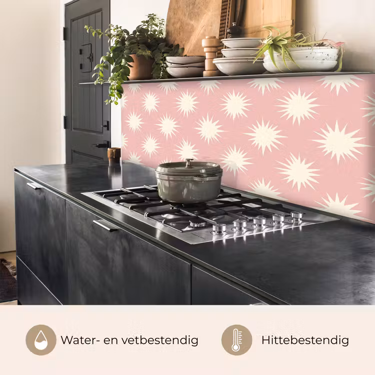 Keuken achterwand - Zonnen - Patroon - Roze — 3